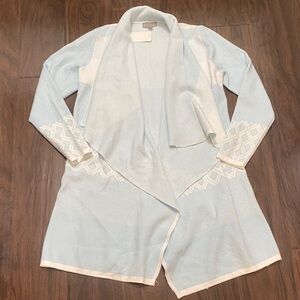 Evolution by Cyrus Light Blue Open Front Thick Cardigan